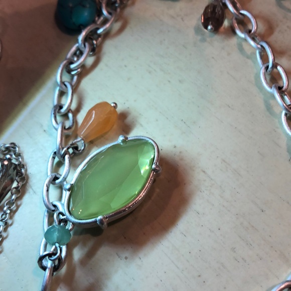 Lia sophia long silver multicolor necklace EUC - Picture 9 of 9